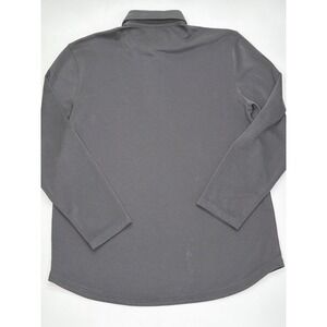 BYLT Premium Basics Mens Long Sleeve Pique Polo Shirt Gray Curved Hem Size M